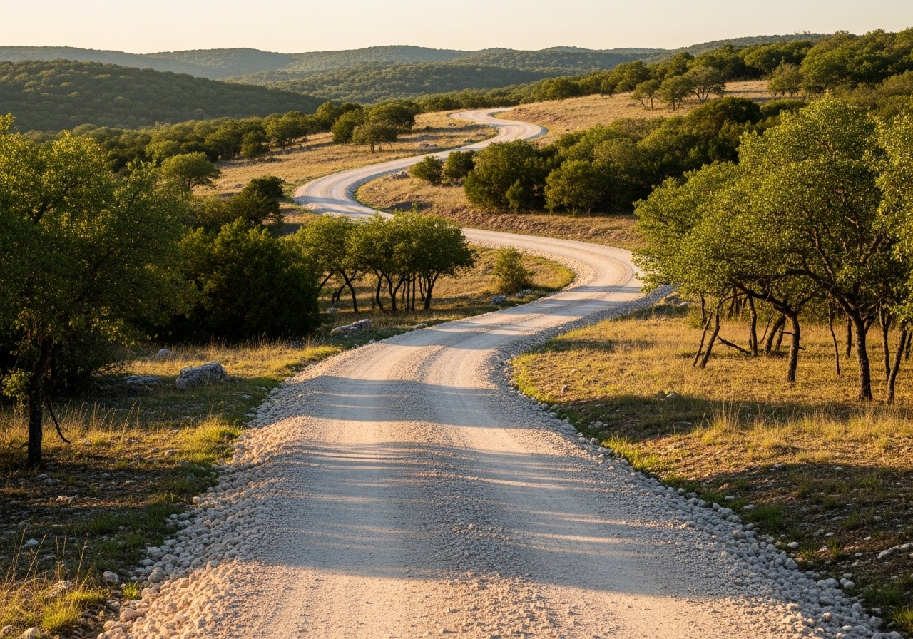 Long ranch road driveway - Hill Country property